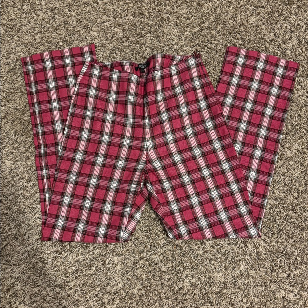 Karen Kane Pink Plaid Slim Trousers – Size 6